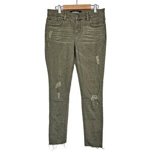 Express Stretch Ankle Legging Mid-Rise Cut Off Jeans Distressed Women Size 0R